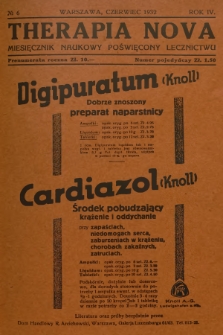 Therapia Nova : miesięcznik naukowy poświęcony lecznictwu. R.4, 1932, № 6