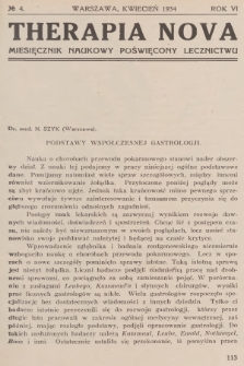 Therapia Nova : miesięcznik naukowy poświęcony lecznictwu. R.6, 1934, № 4 + dod.