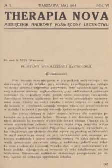 Therapia Nova : miesięcznik naukowy poświęcony lecznictwu. R.6, 1934, № 5