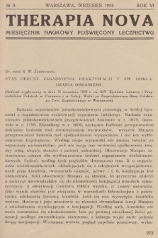 Therapia Nova : miesięcznik naukowy poświęcony lecznictwu. R.6, 1934, № 9