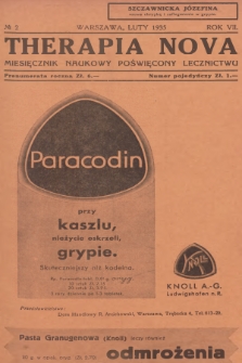 Therapia Nova : miesięcznik naukowy poświęcony lecznictwu. R.7, 1935, № 2