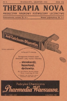 Therapia Nova : miesięcznik naukowy poświęcony lecznictwu. R.7, 1935, № 8