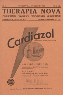 Therapia Nova : miesięcznik naukowy poświęcony lecznictwu. R.7, 1935, № 9