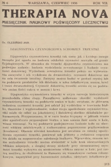 Therapia Nova : miesięcznik naukowy poświęcony lecznictwu. R.8, 1936, № 6