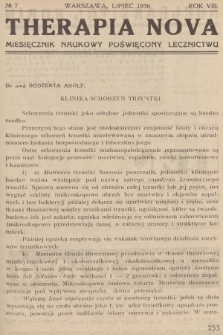 Therapia Nova : miesięcznik naukowy poświęcony lecznictwu. R.8, 1936, № 7