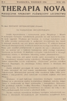 Therapia Nova : miesięcznik naukowy poświęcony lecznictwu. R.8, 1936, № 9