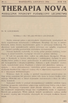 Therapia Nova : miesięcznik naukowy poświęcony lecznictwu. R.8, 1936, № 11