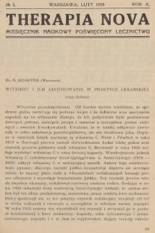 Therapia Nova : miesięcznik naukowy poświęcony lecznictwu. R.10, 1938, № 2