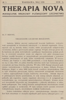 Therapia Nova : miesięcznik naukowy poświęcony lecznictwu. R.10, 1938, № 5