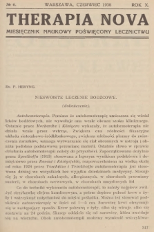 Therapia Nova : miesięcznik naukowy poświęcony lecznictwu. R.10, 1938, № 6