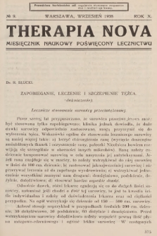 Therapia Nova : miesięcznik naukowy poświęcony lecznictwu. R.10, 1938, № 9