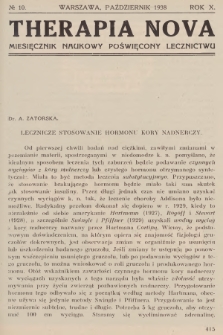 Therapia Nova : miesięcznik naukowy poświęcony lecznictwu. R.10, 1938, № 10