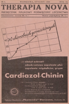 Therapia Nova : miesięcznik naukowy poświęcony lecznictwu. R.11, 1939, № 1