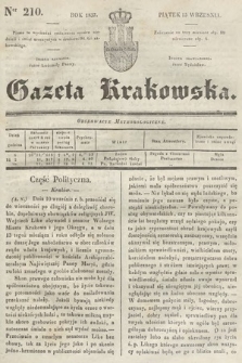 Gazeta Krakowska. 1837, nr 210