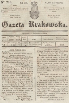 Gazeta Krakowska. 1837, nr 216