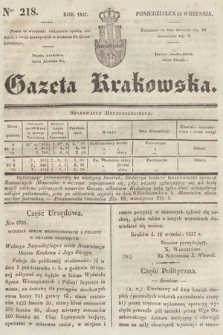 Gazeta Krakowska. 1837, nr 218
