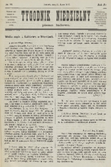 Tygodnik Niedzielny : pismo ludowe : wychodzi jako dodatek do Gazety Narodowej. R.11, 1877, nr 11