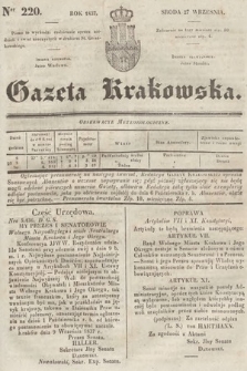 Gazeta Krakowska. 1837, nr 220