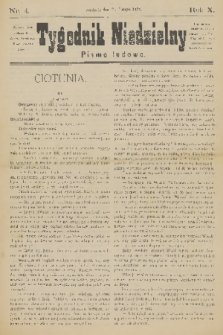 Tygodnik Niedzielny : pismo ludowe : wychodzi jako dodatek do Gazety Narodowej. R.12, 1878, nr 4