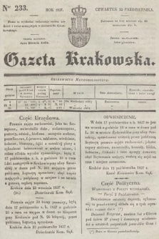 Gazeta Krakowska. 1837, nr 233