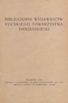 Bibliografia wydawnictw Polskiego Towarzystwa Tatrzańskiego