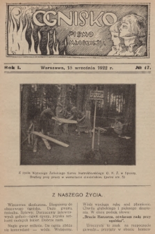 Ognisko : pismo młodzieży. R.1, 1922, № 17