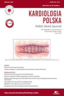 Kardiologia Polska = Polish Heart Journal : the official peer-reviewed journal of the Polish Cardiac Society. Vol. 80, 2022, no. 4