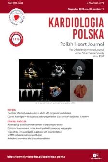 Kardiologia Polska = Polish Heart Journal : the official peer-reviewed journal of the Polish Cardiac Society. Vol. 80, 2022, no. 11