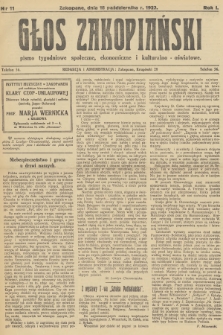 Głos Zakopiański : pismo tygodniowe społeczne, ekonomiczne i kulturalno-oświatowe. R.1, 1923, nr 11