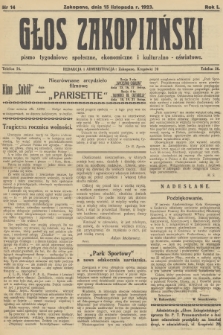 Głos Zakopiański : pismo tygodniowe społeczne, ekonomiczne i kulturalno-oświatowe. R.1, 1923, nr 14