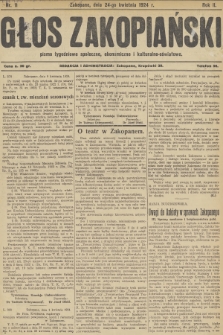 Głos Zakopiański : pismo tygodniowe społeczne, ekonomiczne i kulturalno-oświatowe. R.2, 1924, nr 11