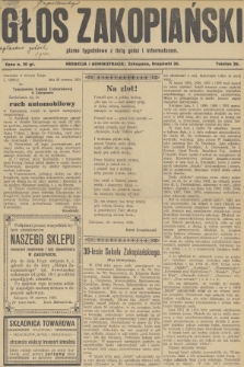 Głos Zakopiański : pismo tygodniowe z listą gości i informatorem. R.2, 1924, nr 23-24
