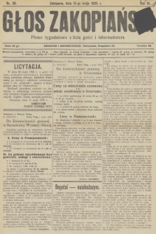 Głos Zakopiański : pismo tygodniowe z listą gości i informatorem. R.3, 1925, nr 20