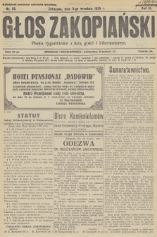 Głos Zakopiański : pismo tygodniowe z listą gości i informatorem. R.3, 1925, nr 36