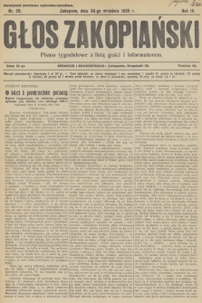 Głos Zakopiański : pismo tygodniowe z listą gości i informatorem. R.3, 1925, nr 39
