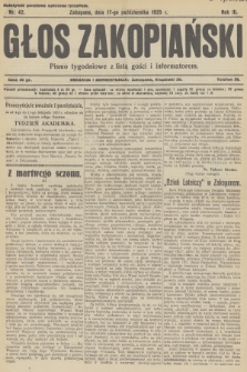 Głos Zakopiański : pismo tygodniowe z listą gości i informatorem. R.3, 1925, nr 42
