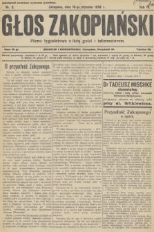 Głos Zakopiański : pismo tygodniowe z listą gości i informatorem. R.4, 1926, nr 2