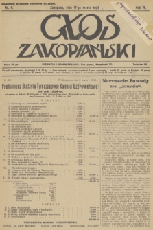 Głos Zakopiański. R.4, 1926, nr 6