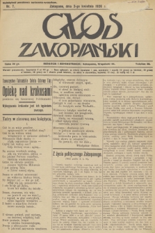 Głos Zakopiański. R.4, 1926, nr 7