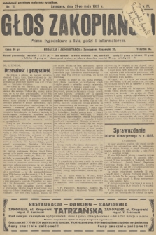 Głos Zakopiański : pismo tygodniowe z listą gości i informatorem. R.4, 1926, nr 11
