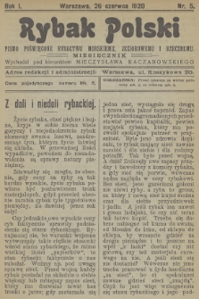 Rybak Polski : pismo poświęcone rybactwu morskiemu, jeziorowemu i rzecznemu. R.1, 1920, nr 5