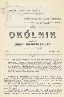 Okólnik : organ Krajowego Towarzystwa Rybackiego w Krakowie. 1900, [Nr] 47