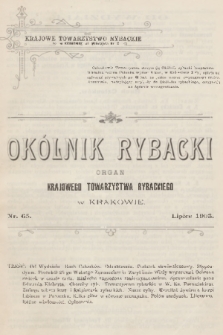 Okólnik Rybacki : organ Krajowego Towarzystwa Rybackiego w Krakowie. 1903, nr 65