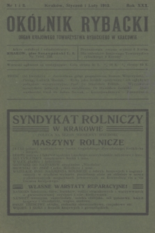Okólnik Rybacki : organ Krajowego Towarzystwa Rybackiego w Krakowie. R.30, 1913, nr 1 i 2