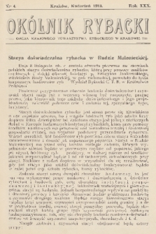 Okólnik Rybacki : organ Krajowego Towarzystwa Rybackiego w Krakowie. R.30, 1913, nr 4