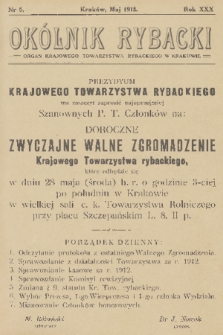 Okólnik Rybacki : organ Krajowego Towarzystwa Rybackiego w Krakowie. R.30, 1913, nr 5