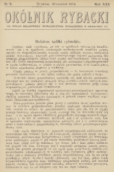 Okólnik Rybacki : organ Krajowego Towarzystwa Rybackiego w Krakowie. R.30, 1913, nr 9