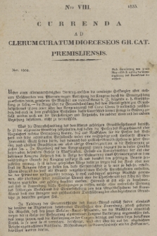 Curenda ad Clerum Curatum Dioeceseos Gr. Cat. Premisliensis. 1833, Nro 8