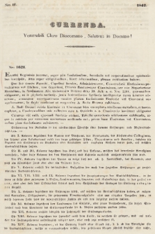 Currenda : venerabili clero dioecesano salutem in Domino!. 1847, Nro 3
