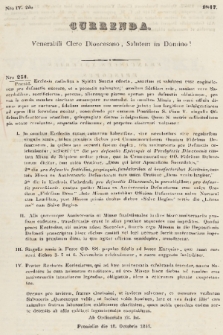 Currenda : venerabili clero dioecesano salutem in Domino!. 1847, Nro 4 2do
